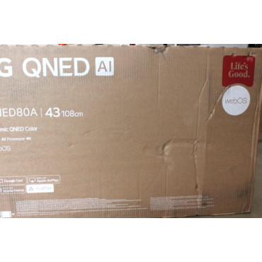 SALE OUT. | LG 43QNED80A3A | 43 | Smart TV | webOS 25 | UHD | Black | DAMAGED PACKAGING