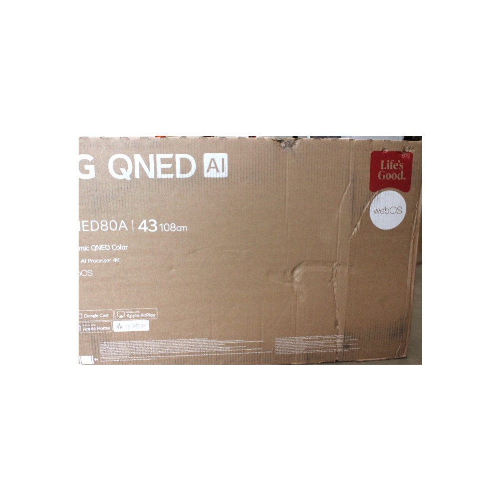 SALE OUT. | LG 43QNED80A3A | 43 | Smart TV | webOS 25 | UHD | Black | DAMAGED PACKAGING