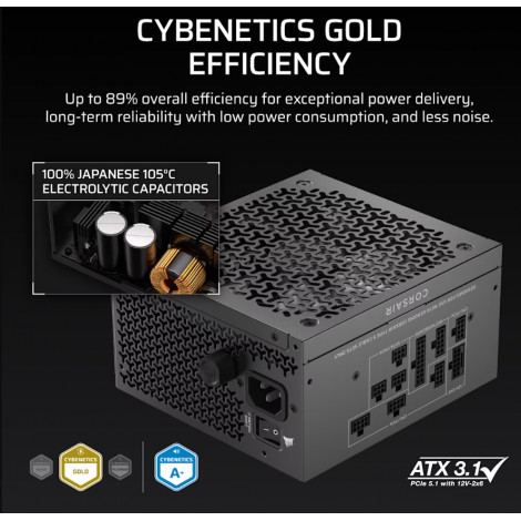 Corsair Fully Modular ATX Power Supply (EU) | RM750x SHIFT | 750 W | Black