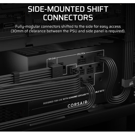 Corsair Fully Modular ATX Power Supply (EU) | RM1000x SHIFT | 1000 W | Black