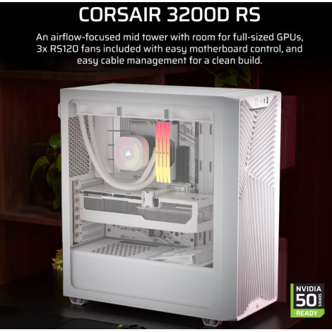 Corsair PC Case | 3200D RS | White | Mid-Tower