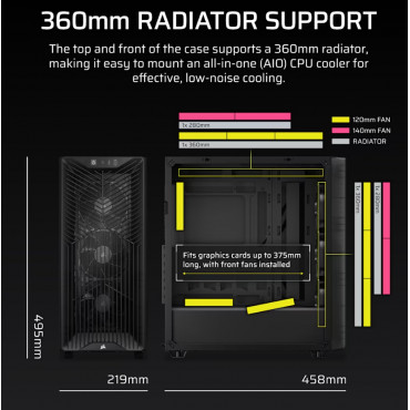 Corsair PC Case | 3200D RS | Smoke | Mid-Tower