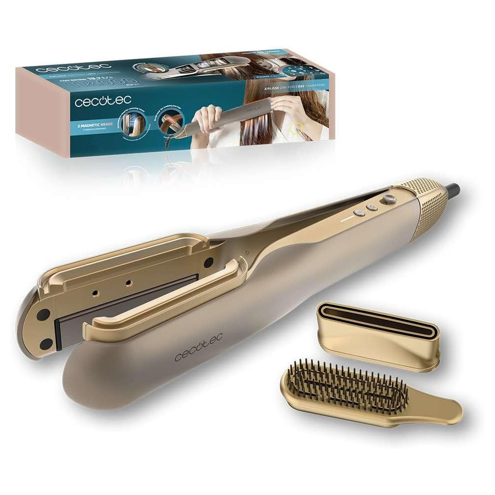 Cecotec Air Straightener | AirLisse 2in1 ForceDry Champagne | Ceramic heating system | Number of heating levels 4 | 1000 W | Bei