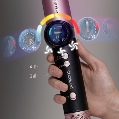 Cecotec Styling Brush | AirGlam 14in1 Flex Black | Ion conditioning | Barrel diameter 32 mm/35 mm | 1400 W | Black