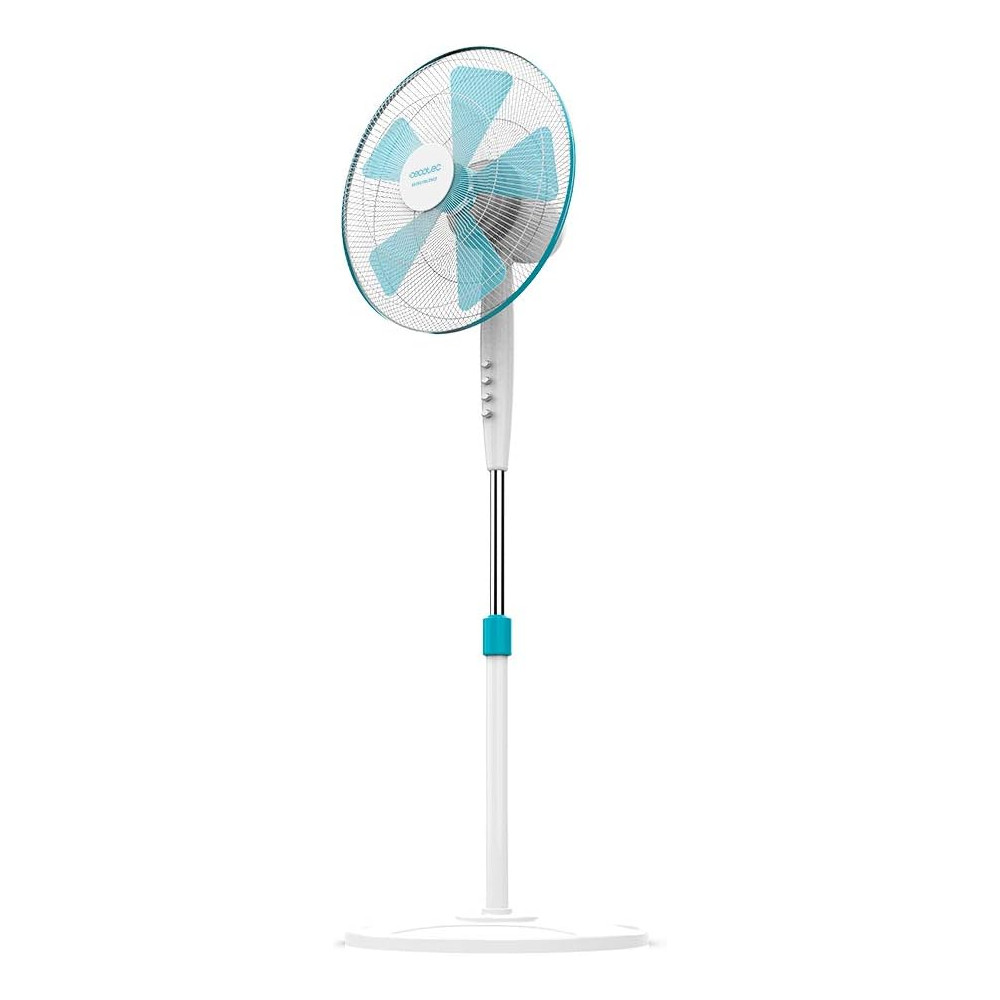 Cecotec EnergySilence 500 | Pedestal Fan | Stand Fan | 40 W | Diameter 40 cm | Number of speeds 3 | Oscillation | White/Blue