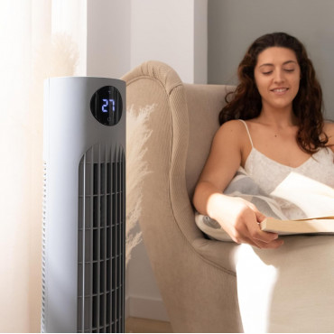 Cecotec EnergySilence 800 Skyline Smart | Tower Fan | Stand Fan | 60 W | Diameter 27 cm | Number of speeds 3 | Oscillation | Rem