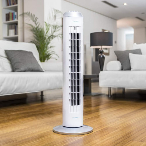 Cecotec EnergySilence 8090 Skyline | Tower Fan | Stand Fan | 60 W | Diameter 29 cm | Number of speeds 3 | Oscillation | White
