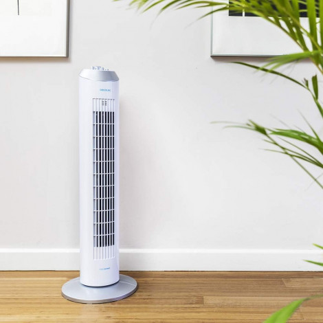 Cecotec EnergySilence 8090 Skyline | Tower Fan | Stand Fan | 60 W | Diameter 29 cm | Number of speeds 3 | Oscillation | White