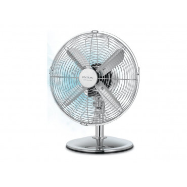 Cecotec EnergySilence 620 RetroDesk | Desktop Fan | Table Fan | 40 W | Diameter 30 cm | Number of speeds 3 | Oscillation | Silve