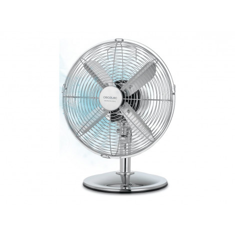 Cecotec EnergySilence 620 RetroDesk | Desktop Fan | Table Fan | 40 W | Diameter 30 cm | Number of speeds 3 | Oscillation | Silve