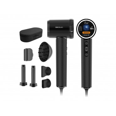 Cecotec Hair Dryer | DryGlam Waves i-Sensor Pro | 1600 W | Number of temperature settings 4 | Ionic function | Black | Diffuser 