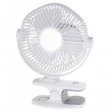 Adler Rechargeable fan with clip | AD 7335 | Table Fan | 6 W | Diameter 12.7 cm | Number of speeds 3 | Oscillation | White