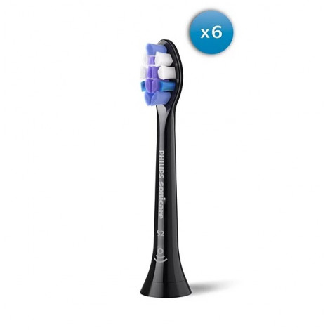 Philips HX6056/88 Sonicare Sensitive | Replacement brush heads | Heads | For adults | Number of brush heads included 6 | Black