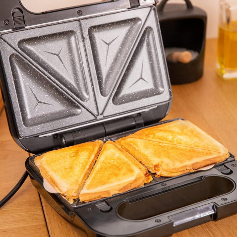 Cecotec Sandwich Maker | Rock nToast 4in1 | 1000 W | Number of plates 4 | Black