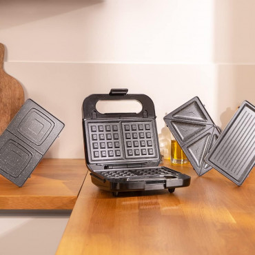 Cecotec Sandwich Maker | Rock nToast 4in1 | 1000 W | Number of plates 4 | Black