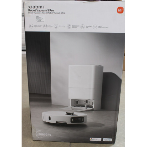 SALE OUT. Xiaomi Robot Vacuum 5 Pro EU | Wet&Dry | 5200 mAh | 20000 Pa | White | UNPACKED, MISSING INNER PACKAGING | 24 month(s)