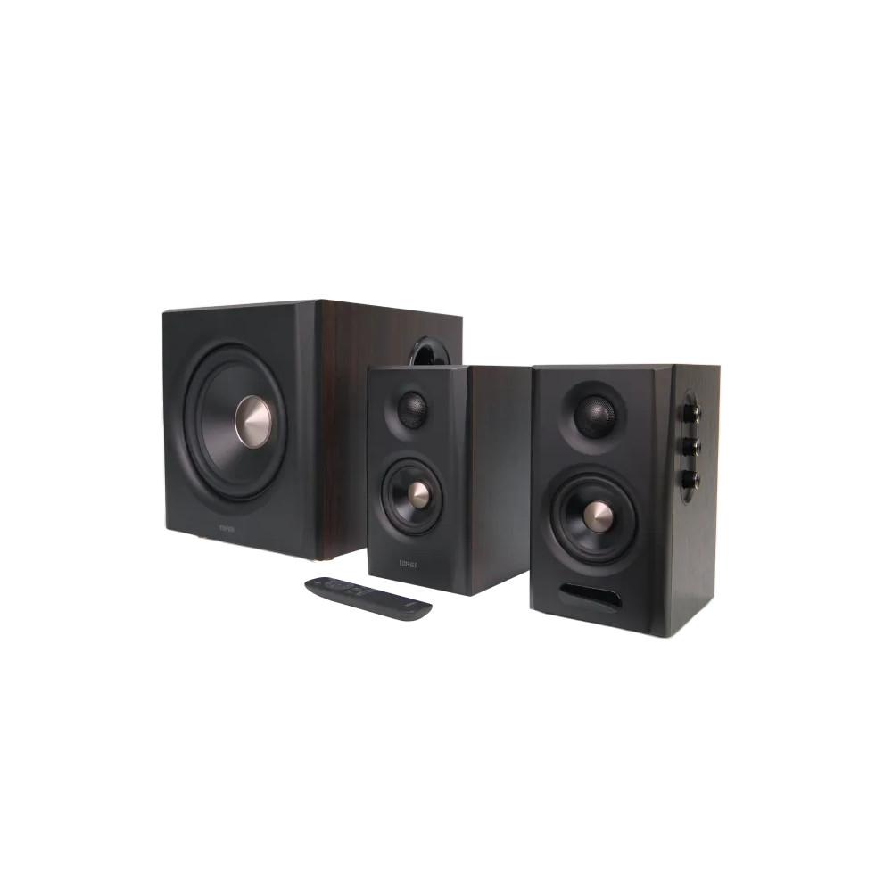Edifier S355DB Bookshelf Speaker and Subwoofer 2.1 Speaker System, Walnut