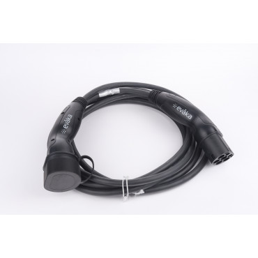 Evaka EV Charging Cable Type 2-Type 2, 22 kW, 32 A, 5 x 6 mm2, 1 x 0.5 mm2, 5 m | ITGAM3871 | Black