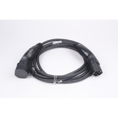 Evaka EV Charging Cable Type 2-Type 2, 22 kW, 32 A, 5 x 6 mm2, 1 x 0.5 mm2, 5 m | ITGAM3871 | Black