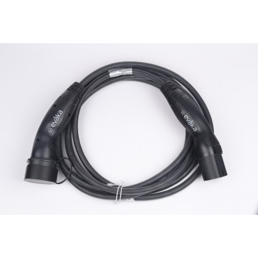 Evaka EV Charging Cable Type 2-Type 2, 22 kW, 32 A, 5 x 6 mm2, 1 x 0.5 mm2, 5 m | ITGAM3871 | Black