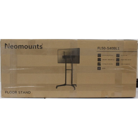 SALE OUT. Neomounts FL50-540BL1 TV trolley - 37-70" - max 50 kg - manual h 128,5-145 cm - VESA 100x100-600x400 - black | Neomoun