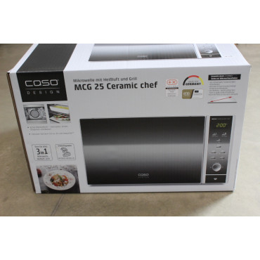 SALE OUT. Caso | Microwave oven | MCG 25 | Free standing | 25 L | 900 W | Convection | Grill | Black, Stainless steel | DAMAGED 