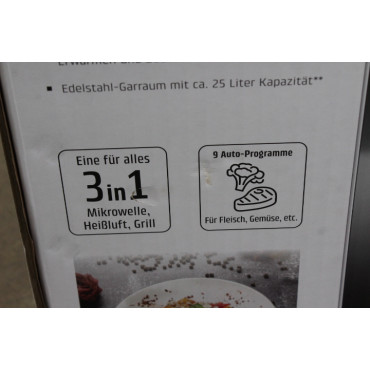 SALE OUT. Caso | Microwave oven | MCG 25 | Free standing | 25 L | 900 W | Convection | Grill | Black, Stainless steel | DAMAGED 