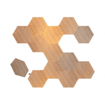 Nanoleaf | Elements Wood Look Hexagons Starter Kit (13 panels) | Cool White + Warm White