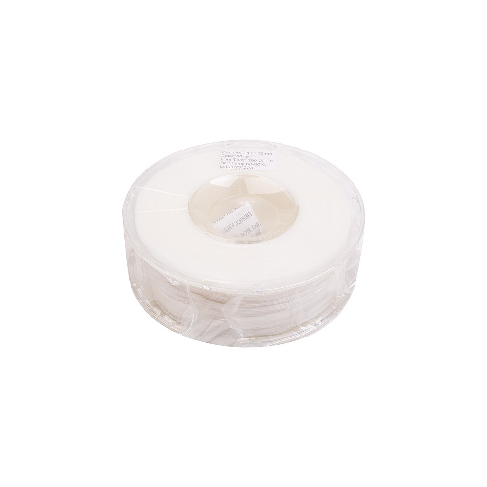 3D spausdinimo plastikas TPU, 1.75mm, 1kg, baltas