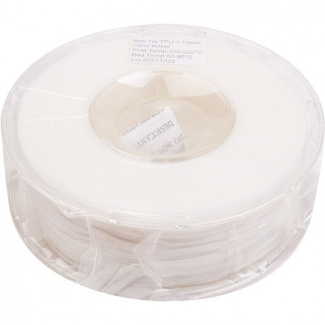 3D spausdinimo plastikas TPU, 1.75mm, 1kg, baltas