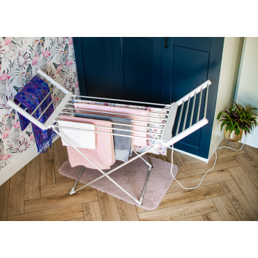 Adler | Foldable electric clothes drying rack | AD 7821 | 220 W | Silver/White