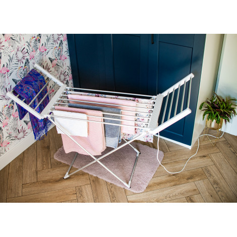 Adler | Foldable electric clothes drying rack | AD 7821 | 220 W | Silver/White