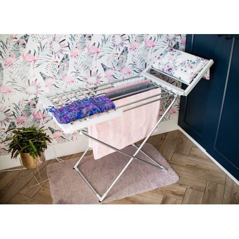 Adler | Foldable electric clothes drying rack | AD 7821 | 220 W | Silver/White