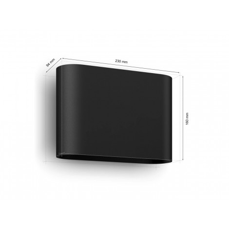 Philips Hue WCA Dymera Smart Wall Light Indoor and Outdoor | 2000-6500 Hue White Colour Ambiance