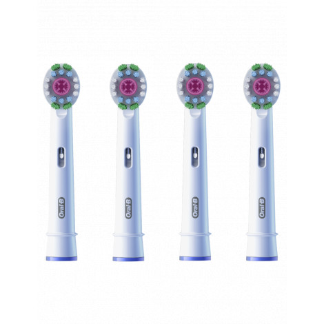 Oral-B | Replaceable toothbrush heads | EB18-4 3D White Pro | Heads | For adults | Number of brush heads included 4 | White