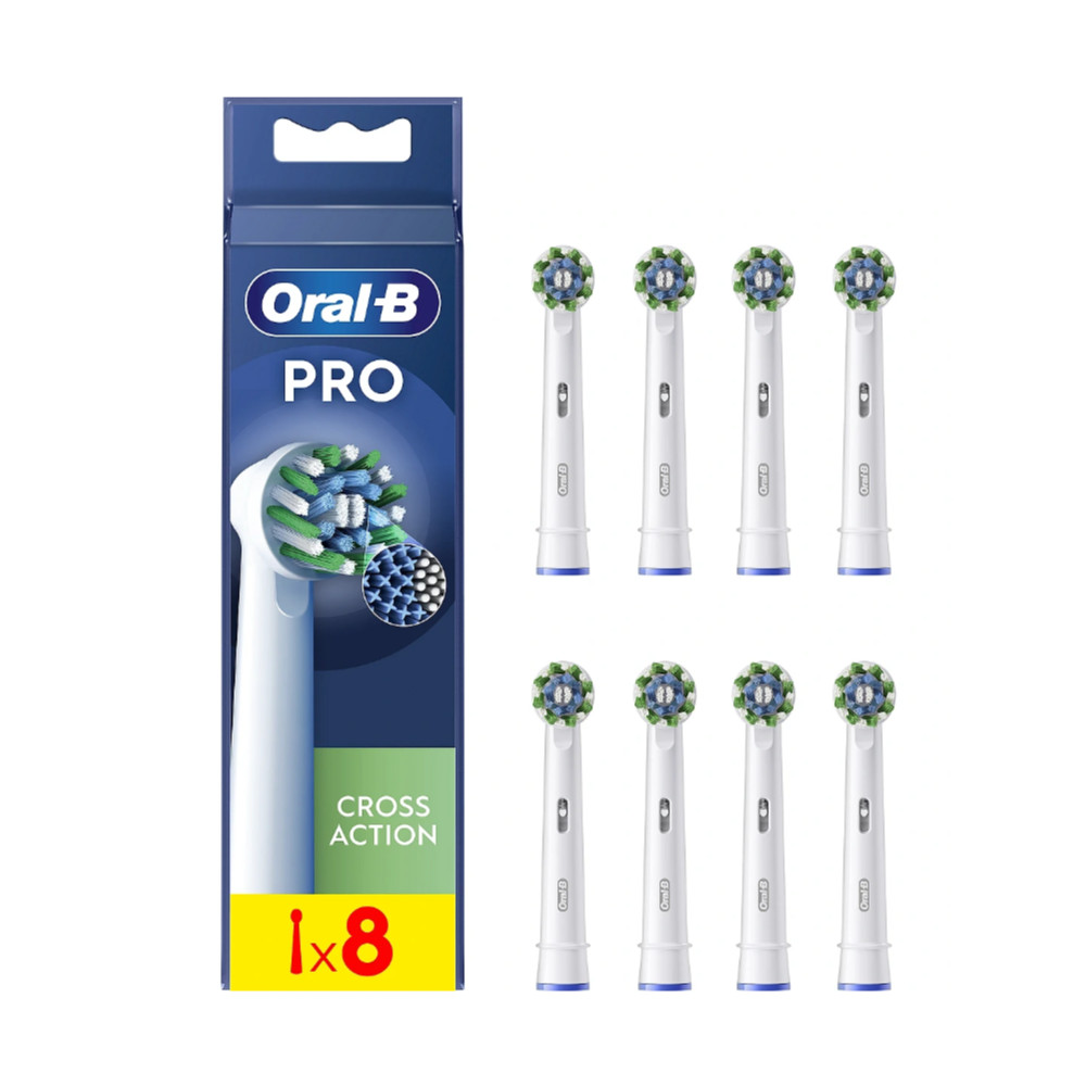 Oral-B | Replaceable toothbrush heads | EB50RX-8 Cross Action Pro | Heads | For adults | Number of brush heads included 8 | Whit