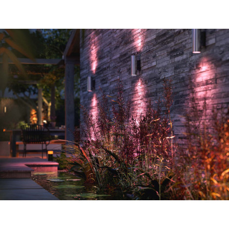 Philips Hue WCA Appear Outdoor Wall Lantern, Inox | 8 W | 2000-6500 Hue White Colour Ambiance