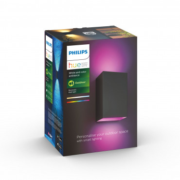 Philips Hue WCA Resonate Outdoor Wall Lantern, Black | 8 W | 2000-6500 Hue White Colour Ambiance