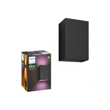 Philips Hue WCA Resonate Outdoor Wall Lantern, Black | 8 W | 2000-6500 Hue White Colour Ambiance