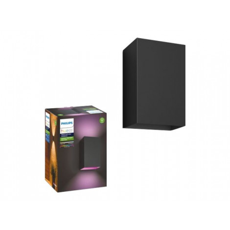 Philips Hue WCA Resonate Outdoor Wall Lantern, Black | 8 W | 2000-6500 Hue White Colour Ambiance