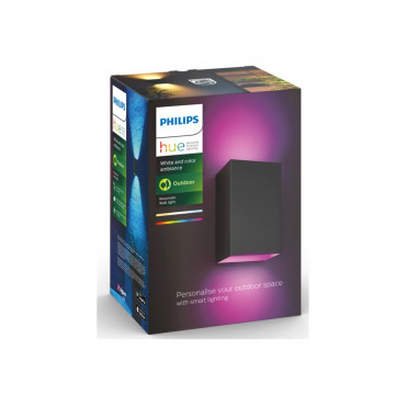 Philips Hue WCA Resonate Outdoor Wall Lantern, Black | 8 W | 2000-6500 Hue White Colour Ambiance