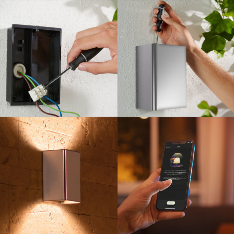 Philips Hue WCA Resonate Outdoor Wall Lantern, Inox | 8 W | 2000-6500 Hue White Colour Ambiance