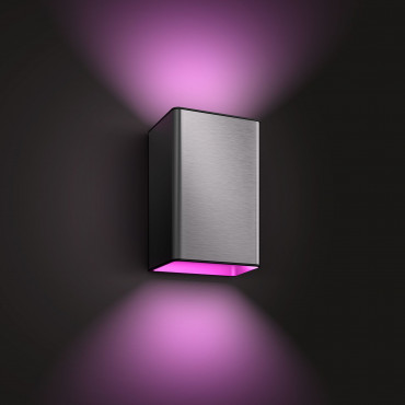 Philips Hue WCA Resonate Outdoor Wall Lantern, Inox | 8 W | 2000-6500 Hue White Colour Ambiance