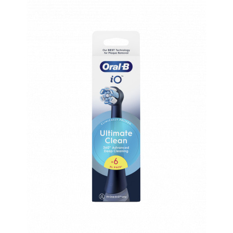 Oral-B | Replaceable toothbrush heads | iO UltimateClean | Heads | For adults | Number of brush heads included 6 | Black