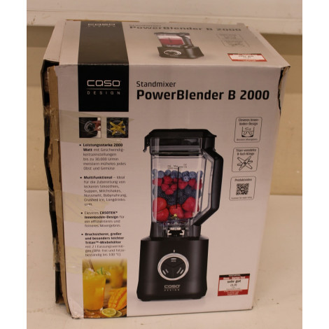 SALE OUT. Caso Power Blender | B 2000 | Tabletop | 2000 W | Jar material Tritan | Jar capacity 2 L | Ice crushing | Black | UNPA
