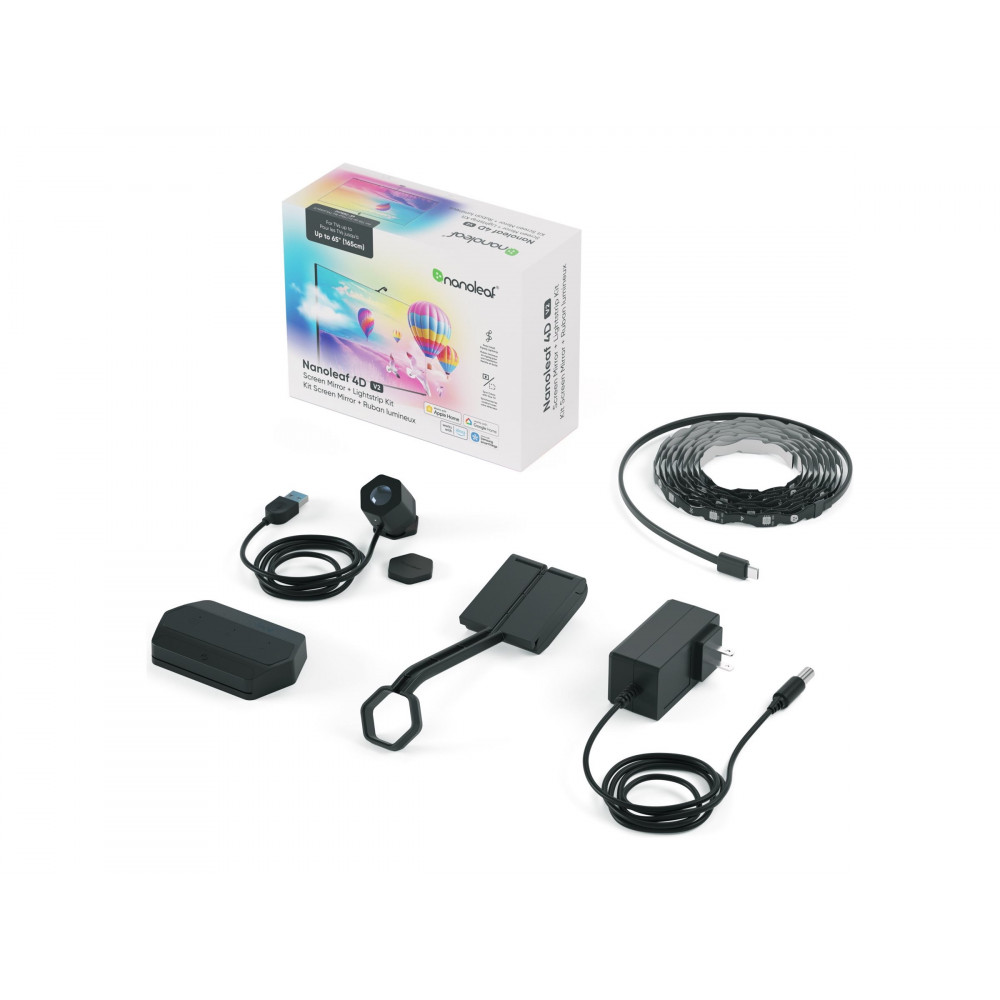 Nanoleaf 4D V2 TV Screen Mirror + Light Strips Kit (for TV & Monitor up to 65'') | 24 W | Multicolor RGB