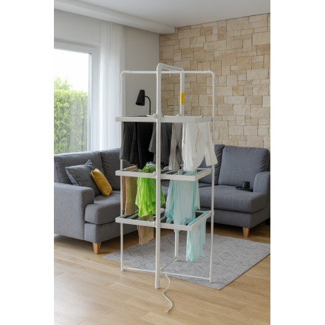 Adler | Foldable Electric Clothes Dryer | AD 7829 | 300 W | Silver/White