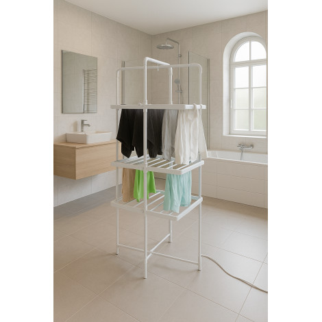 Adler | Foldable Electric Clothes Dryer | AD 7829 | 300 W | Silver/White