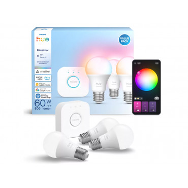 Philips Hue E WCA 806 A60 E27 3kit EU | E27 | 8 W | 16 million colours, White and colour light