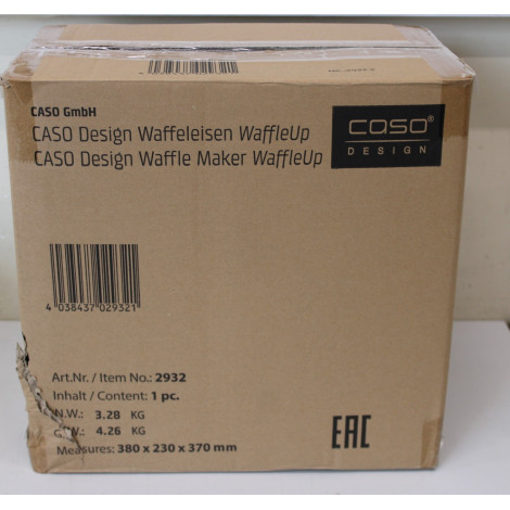 SALE OUT. Caso WaffleUp | Waffle Maker | 800 W | Number of pastry 1 | Waffle | Silver | UNPACKED, DAMAGED PACKAGING, MISSING INN